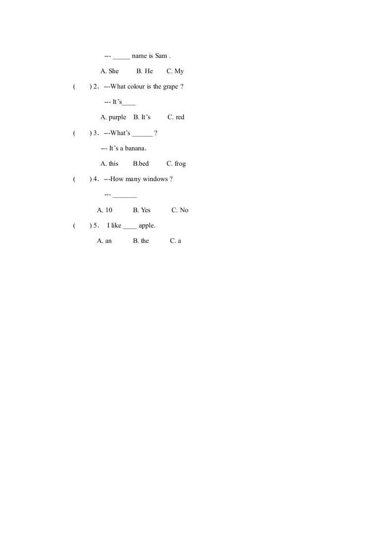 图片[2]-一年级英语上册Unit6习题(6)（人教一起点）-龙云试卷网