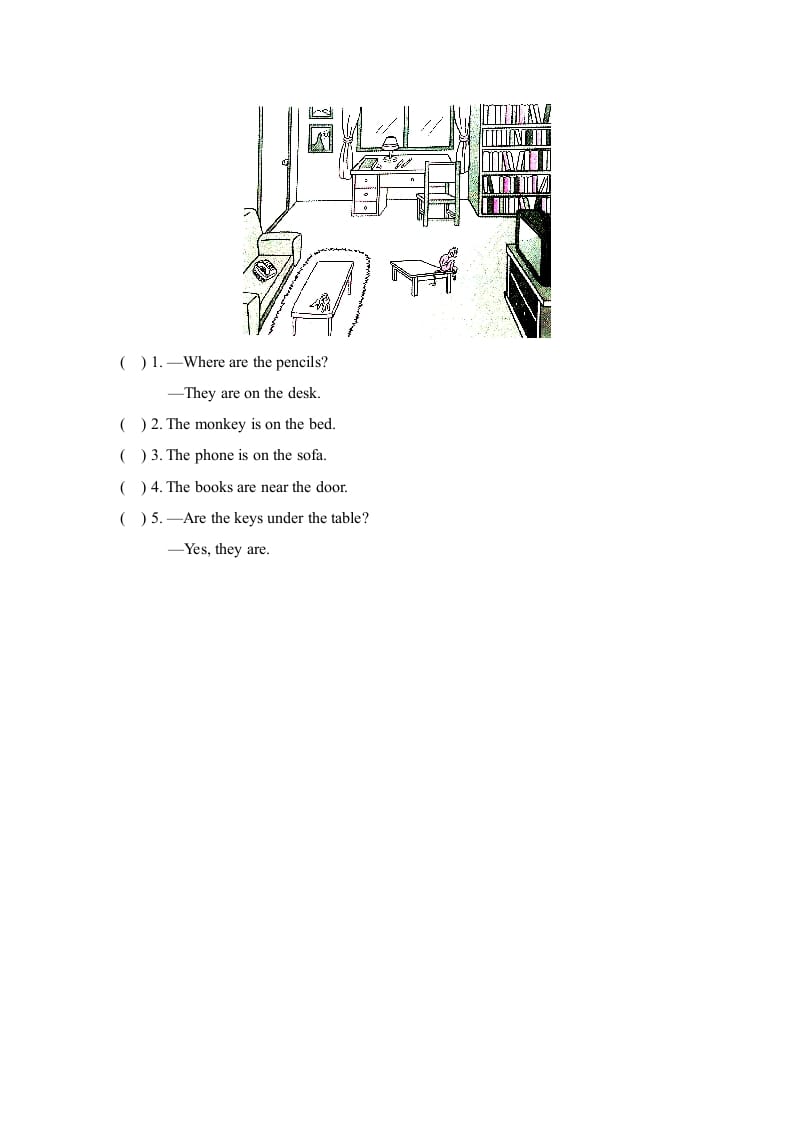 图片[3]-三年级英语上册Unit4_B_阶段训练（人教版一起点）-龙云试卷网