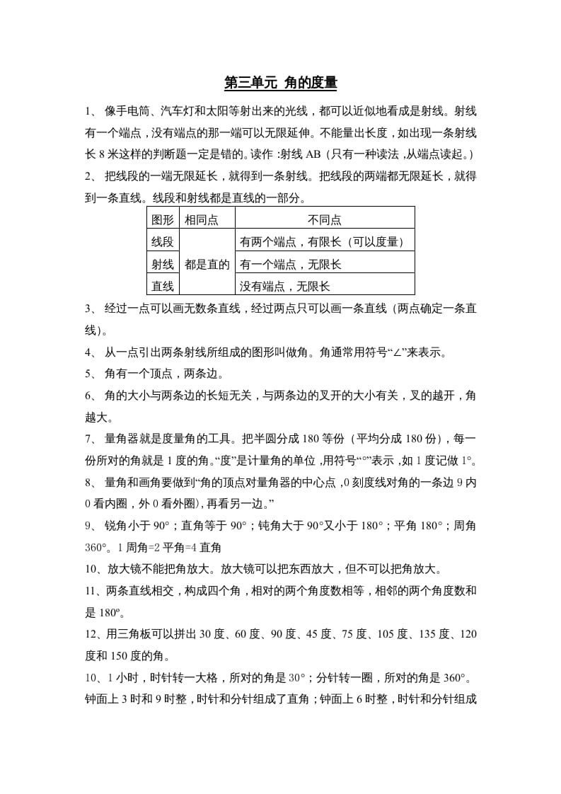 四年级数学上册第3单元归纳总结（人教版）-龙云试卷网