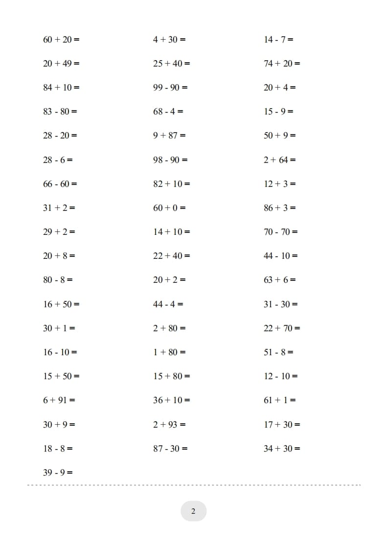 图片[2]-一年级数学上册100以内的加减法（一）4000题1（人教版）-龙云试卷网