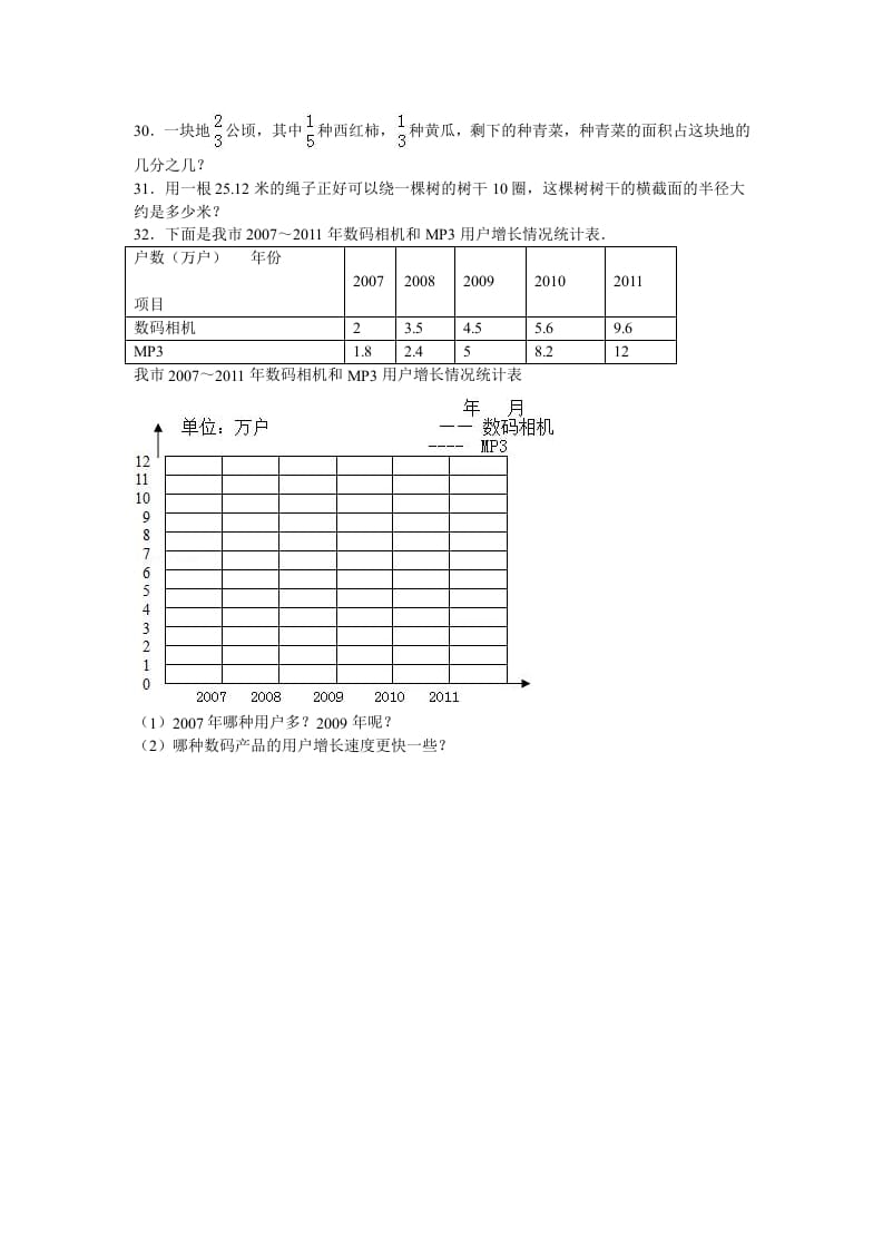 图片[3]-五年级数学下册苏教版下学期期末测试卷16-龙云试卷网