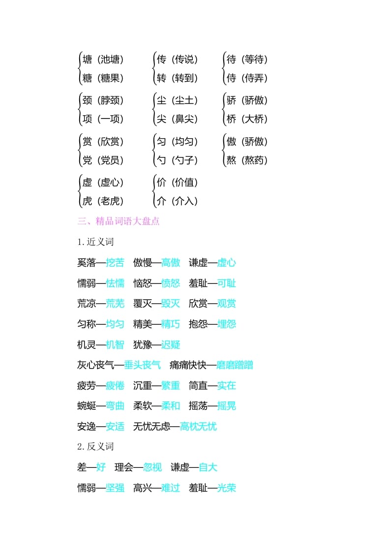 图片[2]-三年级语文下册知识小结-第二单元-龙云试卷网