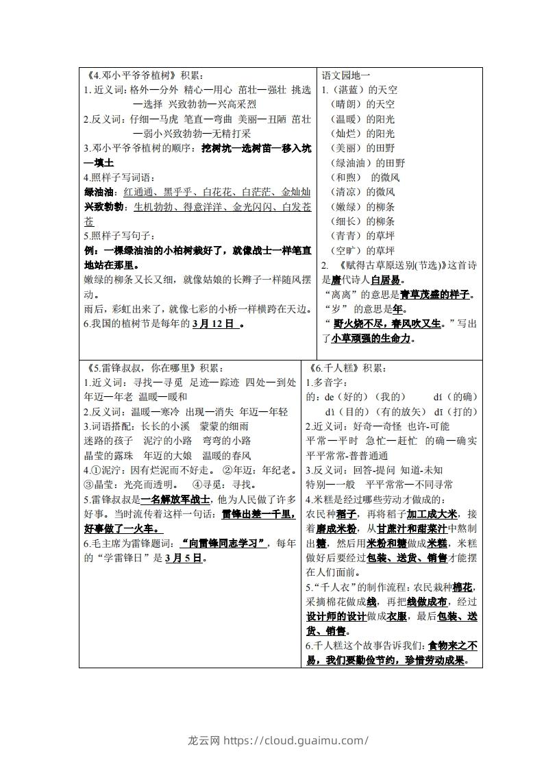 图片[2]-二年级下语文课课贴-龙云试卷网