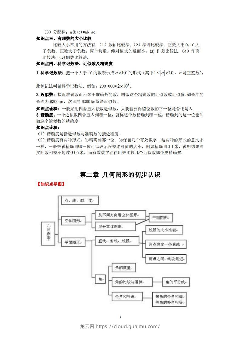 图片[3]-冀教版数学七年级上册知识点汇总-龙云试卷网