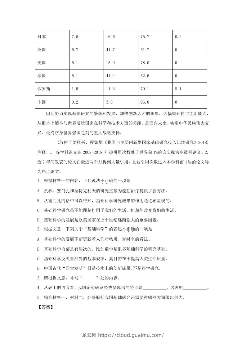 图片[3]-2019-2020年北京市东城区高二语文上学期期末试题及答案(Word版)-龙云试卷网