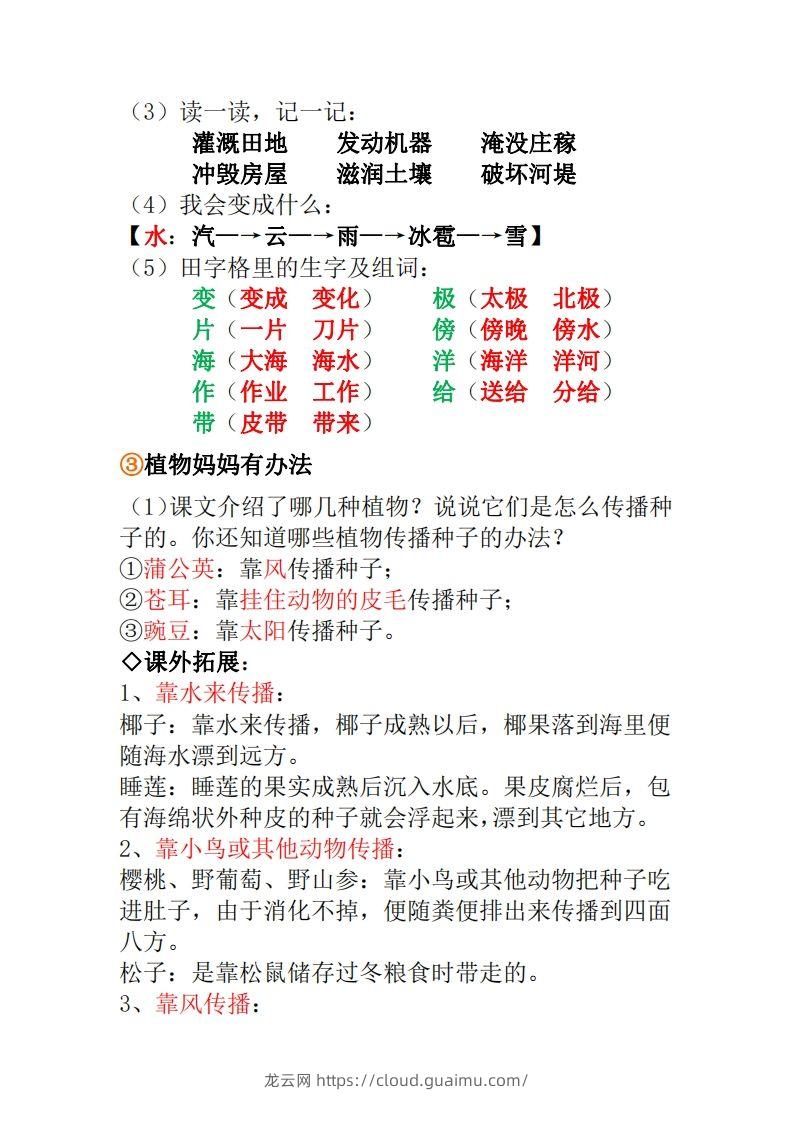 图片[2]-二年级上册语文全册重点知识点汇总-龙云试卷网