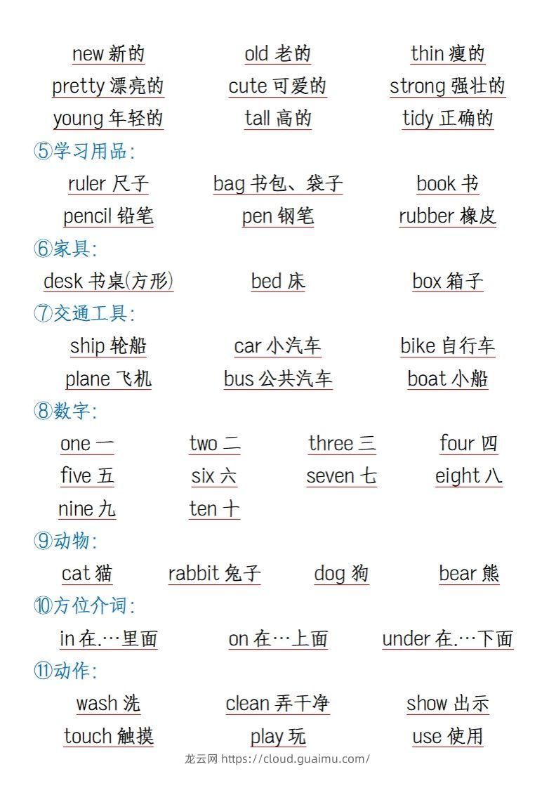 图片[3]-三上英语知识点归纳总结（全国通用版）-龙云试卷网