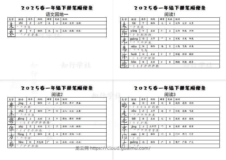 图片[2]-25一下语文生字【笔顺】便条-龙云试卷网