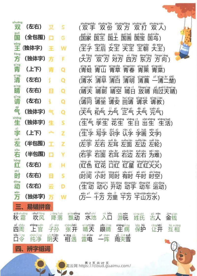 图片[2]-【2025新-重点知识梳理】一下语文-龙云试卷网