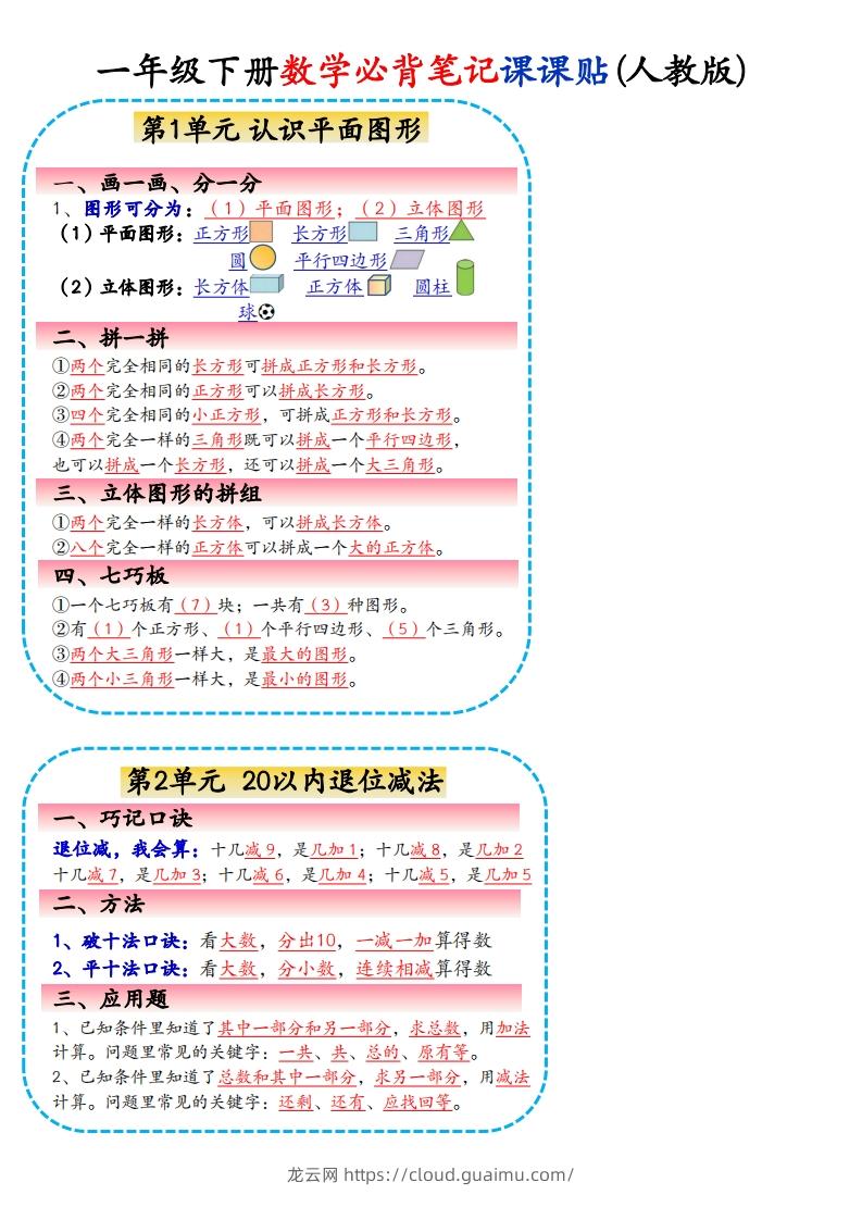 2025年·新一下数学课课贴-龙云试卷网